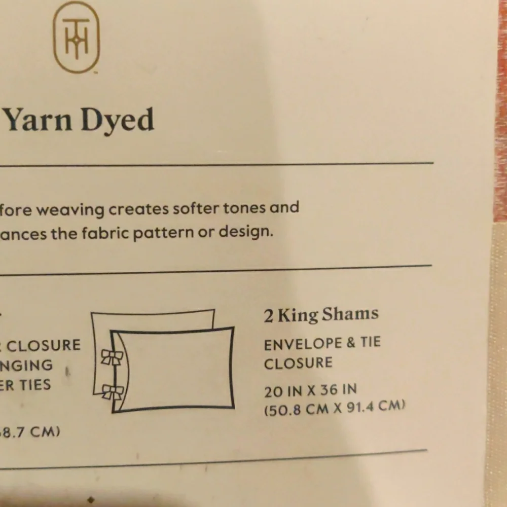 New!Threshold King yarn dye ikat duvet cover & sham set Cottagecore Vintage Insp